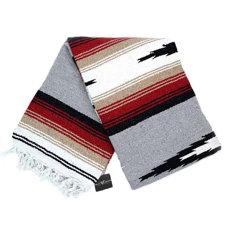 Special Discounts On The Tools To Enhance Your Flow Grey Baja Mexican Diamond Yoga Blanket