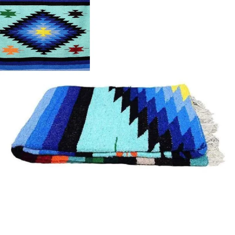Stay Grounded With Yoga Gear On Sale XL Mint Diamond Mexican Baja Blanket