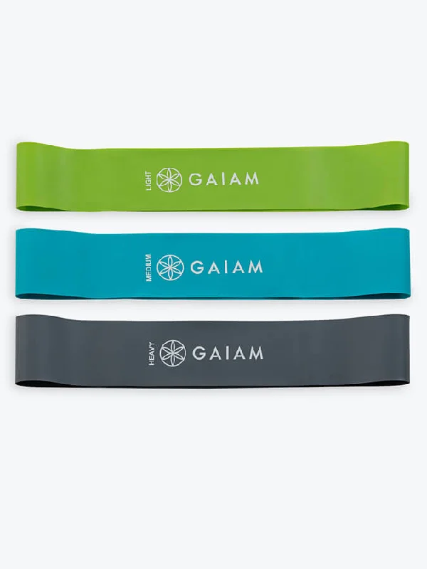 Stretch, Strengthen, And Save Today Gaiam Mini Resistance Band Kit 3 Pack
