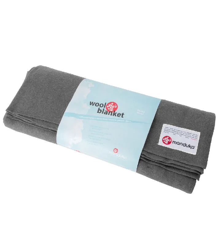 Relax And Restore With Yoga Accessories On Sale Manduka Recycled Wool Yoga Blanket Shadow