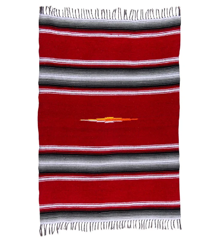Mindful Movement Starts With Mindful Savings Native Yoga Diamond Design Mexican Yoga Blanket Red