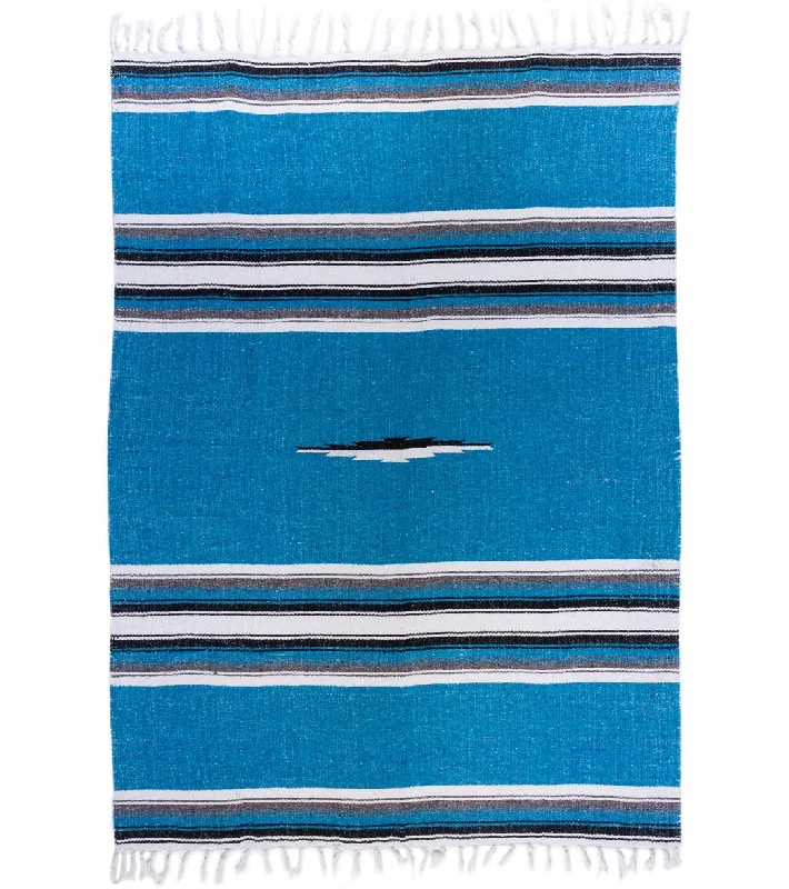 Feel The Difference With Premium Yoga Gear Deals Native Yoga Diamond Design Mexican Yoga Blanket Turquoise