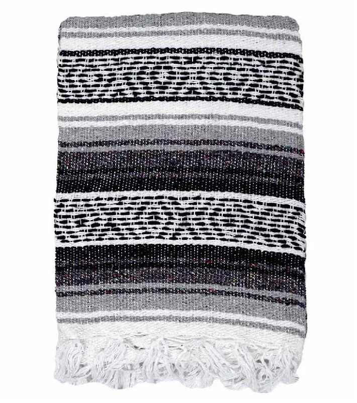 Breathe Easy With Budget-Friendly Yoga Gear West Path Economy Falsa Mexican Yoga Blanket Black