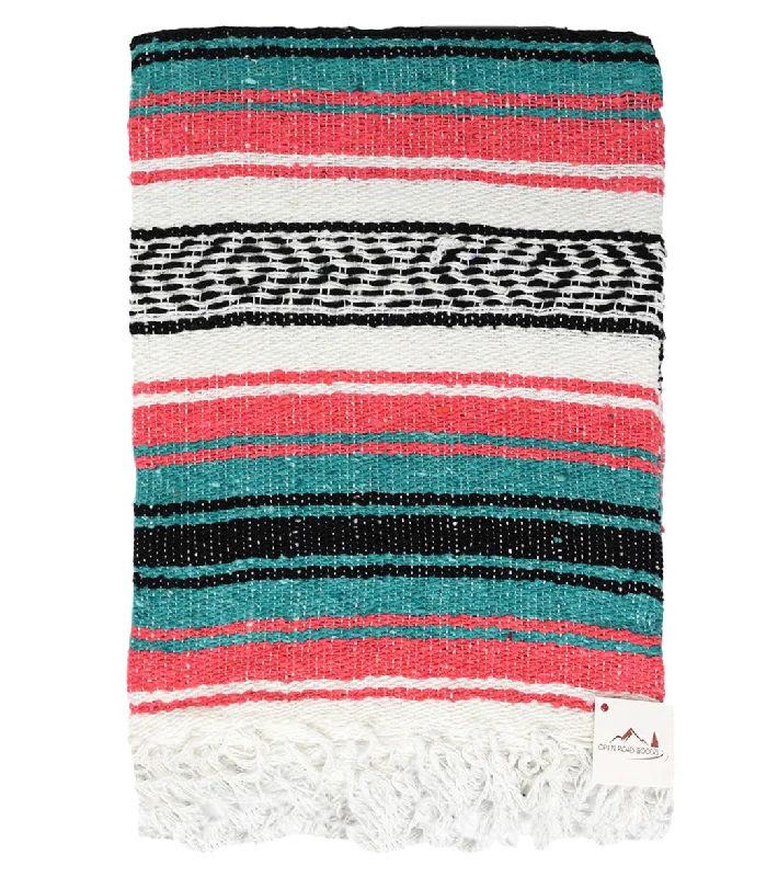 Perfect Your Pose With Top Yoga Accessories At Lower Prices West Path Economy Falsa Mexican Yoga Blanket Teal Coral