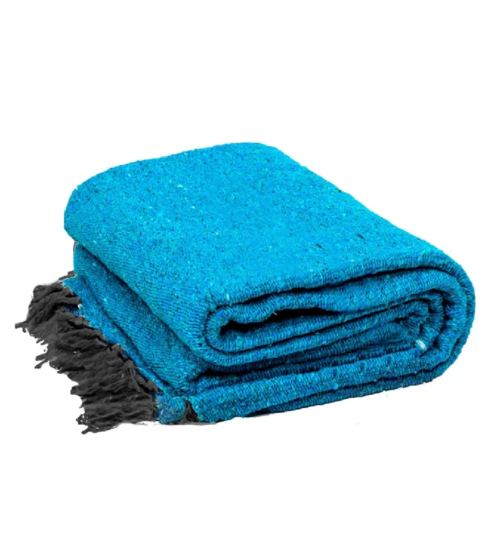 Yoga Essentials At Unbeatable Prices West Path Solid Color Mexican Yoga Blanket Aqua