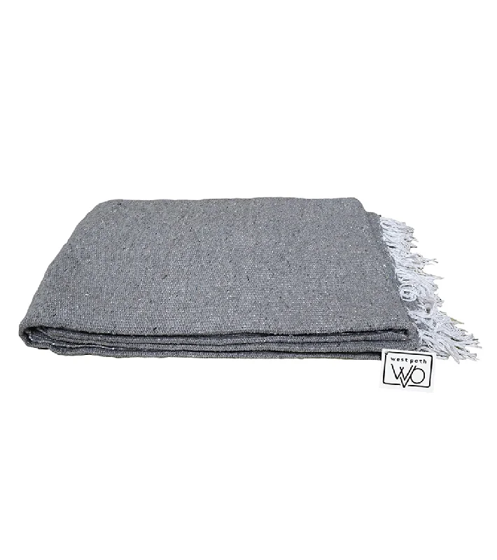 Your Perfect Yoga Essentials Now On Sale West Path Solid Color Mexican Yoga Blanket Grey