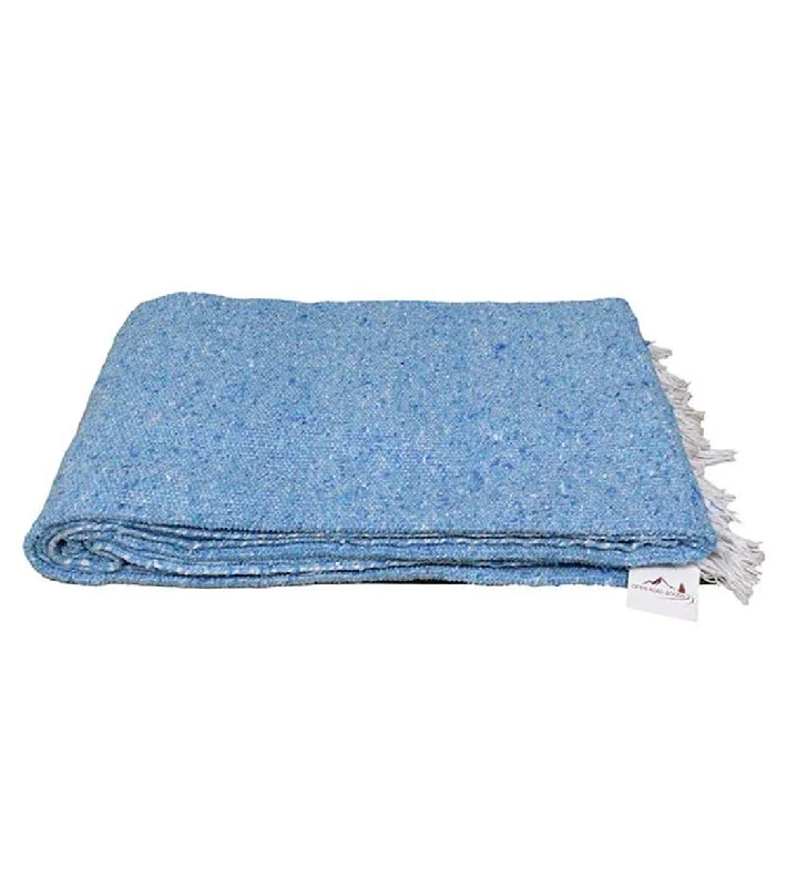 Limited-Time Yoga Gear Sale West Path Solid Color Mexican Yoga Blanket Light Blue
