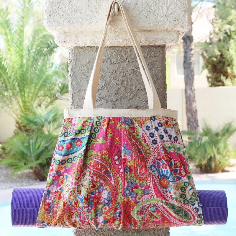 Your Go-To Yoga Essentials Now At Lower Prices Yoga Mat Carrier | Kantha Quilt | Pink Paisley Your Go-To Yoga Essentials Now At Lower Prices Yoga Mat Carrier | Kantha Quilt | Pink Paisley