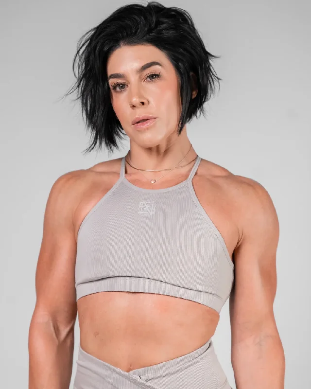 Breathable, Moisture-Wicking, And Budget-Friendly WOMENS RIBBED BRA - GREY